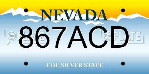 867ACD Nevada License Plate
