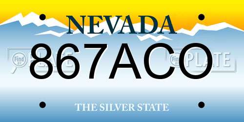 867ACO Nevada License Plate