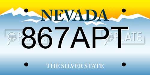 867APT Nevada License Plate