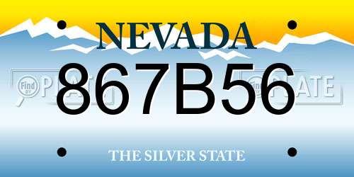 867B56 Nevada License Plate