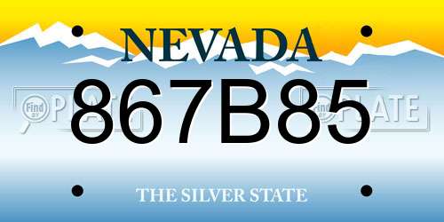 867B85 Nevada License Plate
