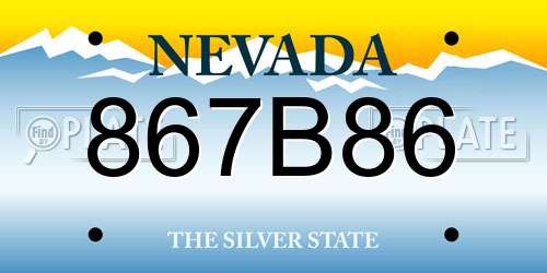 867B86 Nevada License Plate