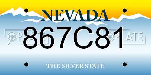 867C81 Nevada License Plate