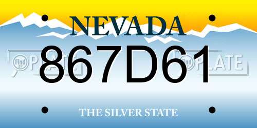 867D61 Nevada License Plate