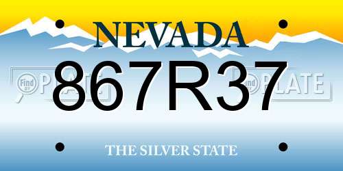 867R37 Nevada License Plate
