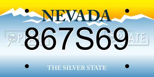 867S69 Nevada License Plate