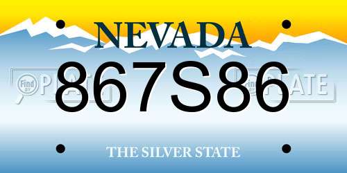 867S86 Nevada License Plate