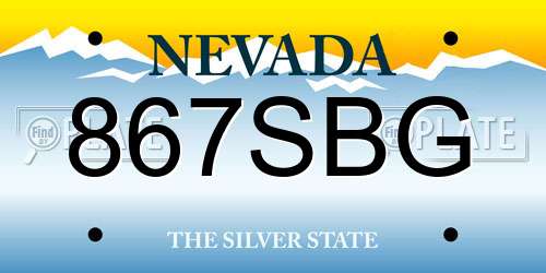 867SBG Nevada License Plate