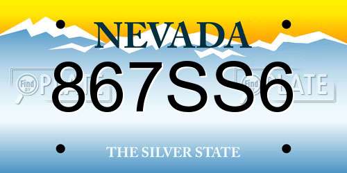 867SS6 Nevada License Plate
