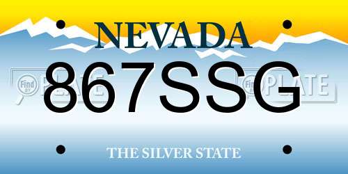867SSG Nevada License Plate
