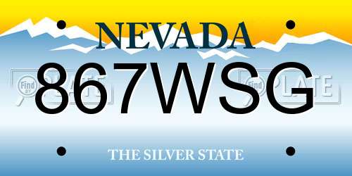 867WSG Nevada License Plate