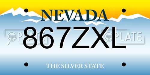 867ZXL Nevada License Plate