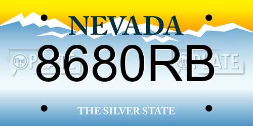 8680RB Nevada License Plate