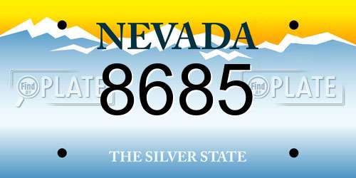 8685 Nevada License Plate