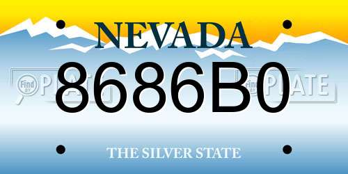 8686B0 Nevada License Plate