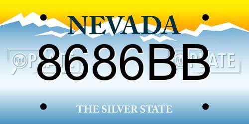 8686BB Nevada License Plate