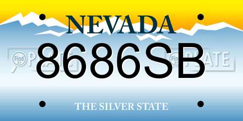 8686SB Nevada License Plate