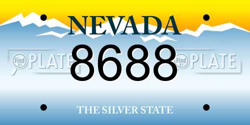 8688 Nevada License Plate