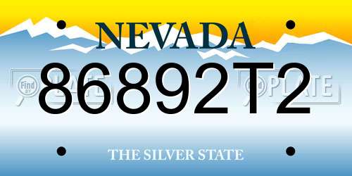 86892T2 Nevada License Plate
