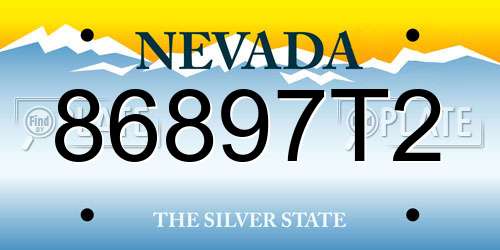 86897T2 Nevada License Plate