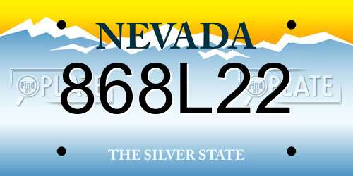 868L22 Nevada License Plate