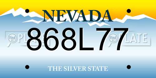 868L77 Nevada License Plate