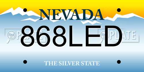 868LED Nevada License Plate