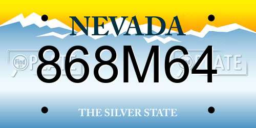 868M64 Nevada License Plate
