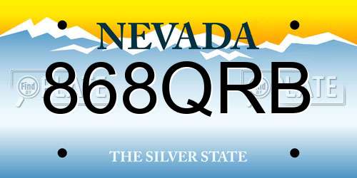 868QRB Nevada License Plate