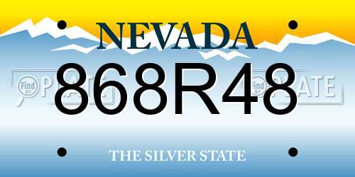 868R48 Nevada License Plate