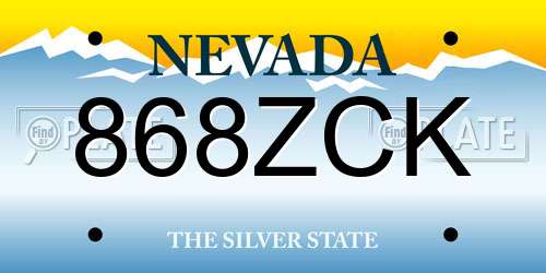868ZCK Nevada License Plate