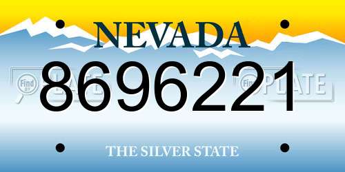 8696221 Nevada License Plate