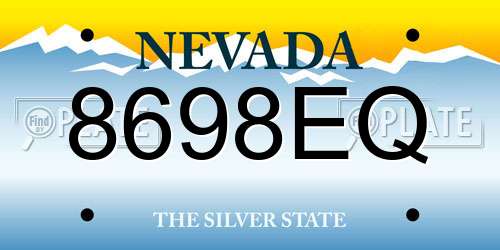 8698EQ Nevada License Plate