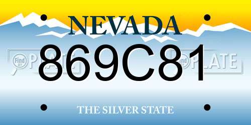 869C81 Nevada License Plate