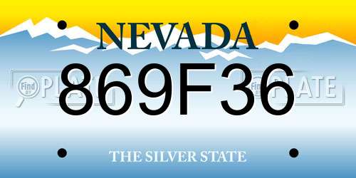 869F36 Nevada License Plate