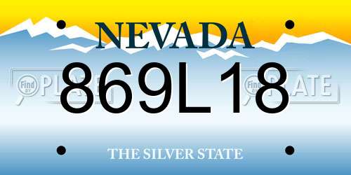 869L18 Nevada License Plate
