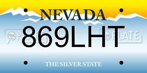 869LHT Nevada License Plate