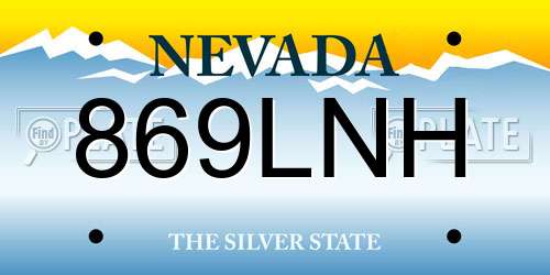 869LNH Nevada License Plate