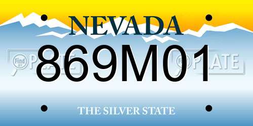 869M01 Nevada License Plate