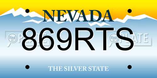 869RTS Nevada License Plate