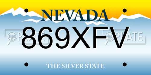 869XFV Nevada License Plate