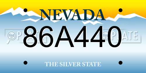 86A440 Nevada License Plate