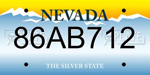 86AB712 Nevada License Plate