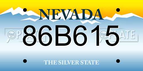 86B615 Nevada License Plate