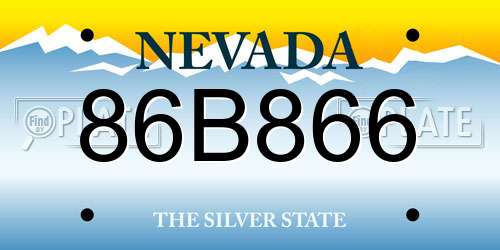 86B866 Nevada License Plate