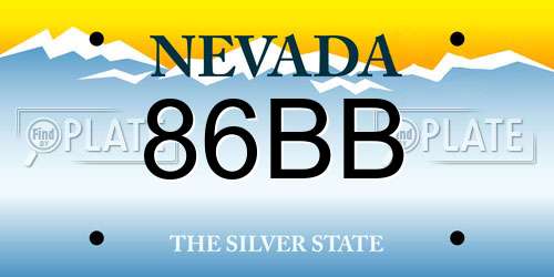 86BB Nevada License Plate