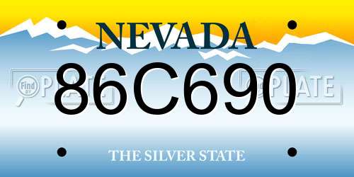 86C690 Nevada License Plate
