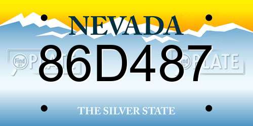 86D487 Nevada License Plate