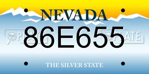 86E655 Nevada License Plate