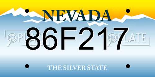 86F217 Nevada License Plate